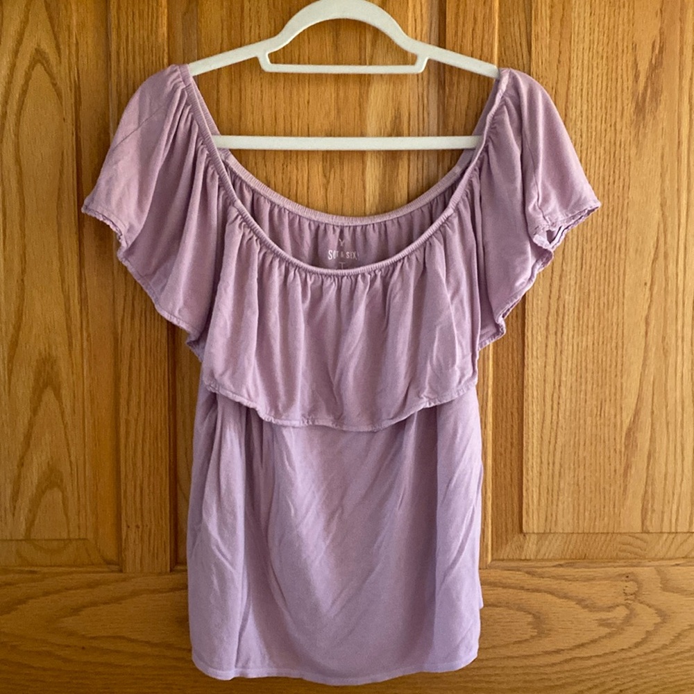 Off the shoulder ruffle top